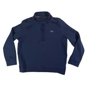 Vineyard Vines Boys 7 Quarter Zip Pullover Blue Whale Logo Sweatshirt